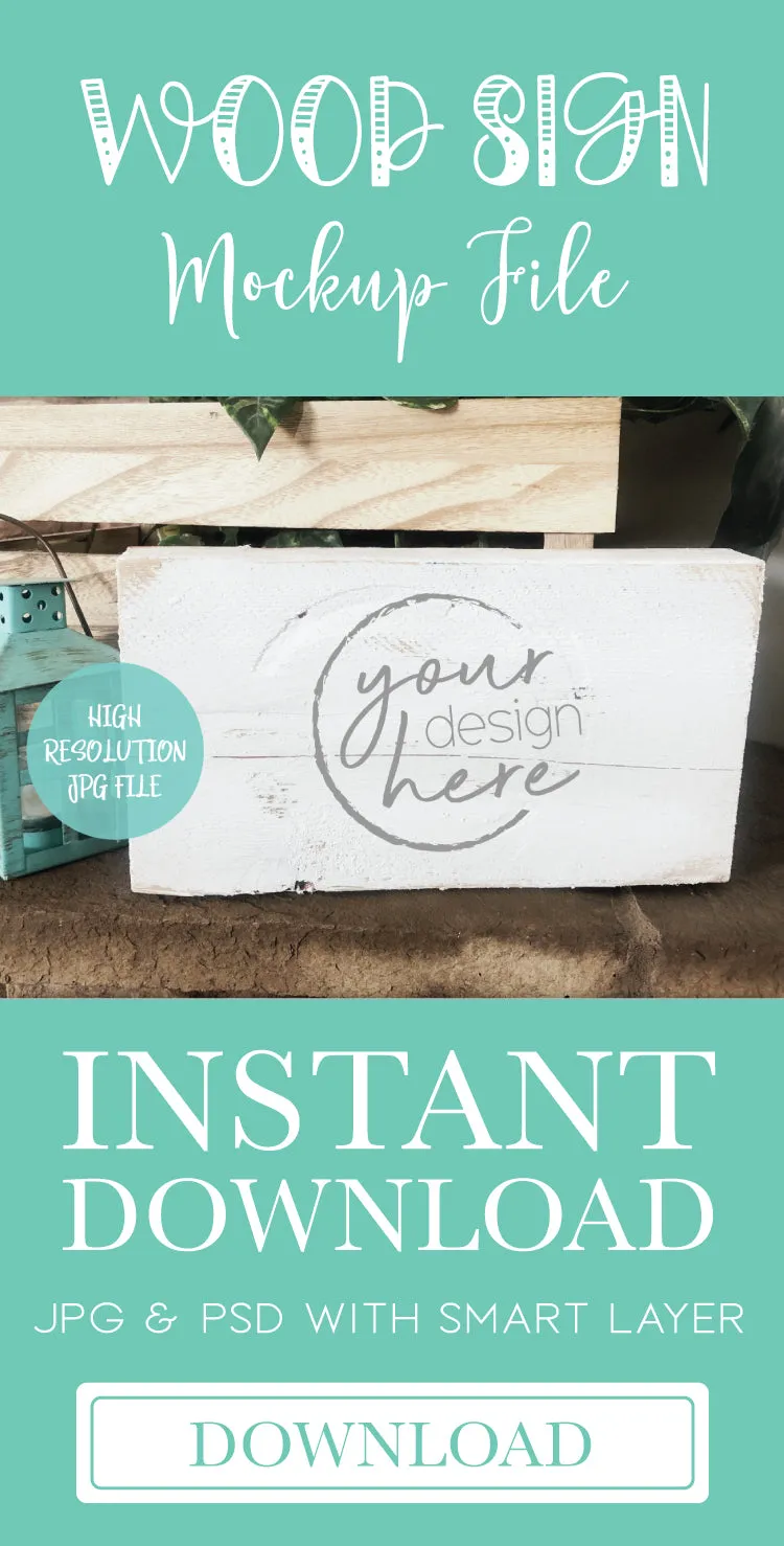White Wood Block Sign Product Mockup | Wood Envelope Mockup